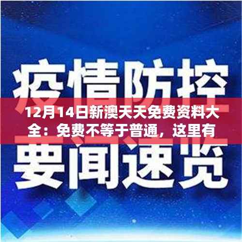12月14日新澳天天免费资料大全:免费不等于普通,这里有最好的